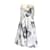 Marc Jacobs Blanc / Robe en coton sans manches à imprimé multi-fleurs grise  ref.1233365