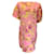 Prabal Gurung Flaming Pink Multi Metallic Silk Jacquard Dress  ref.1233386