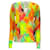 Dries Van Noten Neon Multi Jennefer Cardigan Pullover in Gelb Mehrfarben Baumwolle  ref.1233393