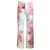 Etro White / pink 2021 Paisley Printed Five Pocket Cotton Stretch Denim Bootcut Jeans  ref.1233394