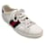 Gucci White / Red / Navy Blue Web Stripe Leather Ace Sneakers  ref.1233396