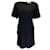Chloé Vestido preto de crepe de manga curta recortado Chloe Sintético  ref.1233418