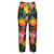 Dolce & Gabbana Pantalones negros de mikado de seda con estampado de ramos múltiples Multicolor  ref.1233423