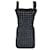 Mini abito in denim senza maniche con motivo a griglia impreziosito da strass neri Balmain Nero Cotone  ref.1233438