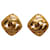 Chanel Gold CC Clip On Earrings Golden Metal Gold-plated  ref.1234205