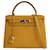 Hermès Hermes Kelly 28 bolso bandolera en cuero Courchevel oro amarillo  ref.1234381