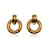 Chanel Vintage Gold Metal Door Knocker Hoop Clip On Earrings Golden  ref.1236022