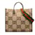 Gucci Brown Jumbo GG Canvas Web Convertible Tote Beige Leather Cloth Pony-style calfskin Cloth  ref.1236154