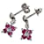 Autre Marque 14Brincos pendentes de flor de diamante K Ruby Metal  ref.1236173