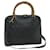 GUCCI Bamboo Hand Bag Leather 2way Black 000 0289 Auth ep3042  ref.1236321