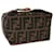 FENDI Zucca Canvas Hand Pouch Brown Black Auth yk10361 Cloth  ref.1236354