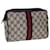 GUCCI GG Supreme Sherry Line Clutch Bag Red Navy 63 01 012 Auth yk10298 Navy blue  ref.1236362