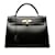Kelly Hermès HERMES Handbags Black Leather  ref.1236716