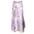 Autre Marque Leo Lin Purple Multi Camellia Print Satin Midi Skirt in Mauve Viscose  ref.1236778