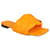 Bottega Veneta Flache Lido-Sandale Orange Leder  ref.1237139