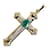 Autre Marque 18Ciondolo croce di smeraldi K e platino Metallo  ref.1237298