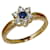 Mikimoto 18K Diamond Sapphire Flower Ring Metal  ref.1237306