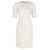 Vestido midi Michael Kors Wo manga bufante em lã virgem branca Branco Cru  ref.1237359
