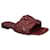 Bottega Veneta Flache Lido-Sandale Rot Bordeaux Leder  ref.1237387