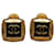Chanel Gold Square CC Ohrclips Golden Metall Vergoldet  ref.1237588