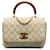 Chanel Tweed Branco Knock em Bolsa de Madeira Pano  ref.1237607