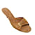 Sandales à talons chaton en cuir marron clair et liège Chanel Camel  ref.1237903