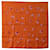 Hermès Lenços de seda laranja Hermes Fleurs de Fuchsia  ref.1237943