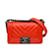 Bolso pequeño con solapa Chanel Chevron Boy rojo Roja Cuero  ref.1237950