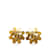 Clipe de flor Chanel CC dourado em brincos Banhado a ouro  ref.1238057