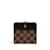 Braune Louis Vuitton Damier Ebene Kompakte Geldbörse mit Reißverschluss Leinwand  ref.1238121