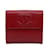Carteira Compacta Chanel CC Caviar Vermelha Vermelho Couro  ref.1238274