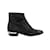 Tamanho preto Chanel Cap-Toe Faux Pearl com detalhes em botas de tornozelo 38.5 Suécia  ref.1238298