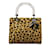 Braune Dior Medium Lady Dior Handtasche aus Nylon mit Leopardenmuster Leinwand  ref.1238353