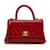 Red Chanel Small Lambskin Chevron Coco Handle Satchel Leather  ref.1238360