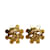 Goldene Chanel CC Blumen-Ohrclips Vergoldet  ref.1238389