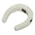 White Chanel Shearling Logo Headband Leather  ref.1238471