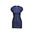 Autre Marque Blaues und schwarzes London Luxe Minikleid aus perlenbesetzter Seide, Größe US XS  ref.1238510