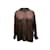 Blusa vintage de seda Chanel marrom e preta tamanho US L  ref.1238512