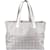Chanel Silver Travel Line Shopper-Tasche Silber Leinwand  ref.1238550