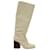 Marni Block Heel Under Knee Boots in Cream Leather White  ref.1238585