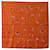 Hermès Lenço de seda Hermes Orange Fleurs de Fuchsia Laranja Pano  ref.1238686