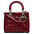 Dior Rouge Medium Vernis Cannage Lady Dior Cuir Cuir vernis  ref.1238694