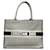 Dior Schwarze mittelgroße Buchtasche mit Hahnentritt-Stickerei Leinwand Tuch  ref.1238715
