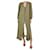 Manebi Vestido verde com manga bufante e fenda em mistura de seda - tamanho S Algodão  ref.1238770