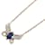 Autre Marque 18k Gold-Diamant-Saphir-Schmetterlings-Anhänger-Halskette Metall  ref.1239113
