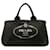 Prada Black Canapa Logo Tote Cloth Cloth  ref.1239139
