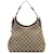 Gucci Brown GG Canvas Shoulder Bag Beige Leather Cloth Pony-style calfskin Cloth  ref.1239142