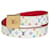 Louis Vuitton White Monogram Multicolore LV Cut Reversible Belt Cloth  ref.1239156
