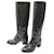 CHAUSSURES CHANEL BOTTES CAVALIERES G28474 37.5 CUIR VERNIS + BOITE BOOTS Kaki  ref.1239276