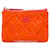 Chanel Matelassé Orange Leder  ref.1239654